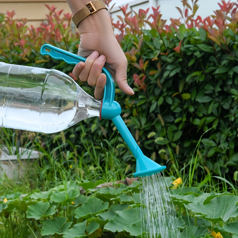 Rociador de regadera portátil ergonómico con boquilla azul de plástico y mango ergonómico - Distribución uniforme para suculentas, hierbas, bonsái - Jardín, patio, oficina, regaderas para plantas, herramienta de riego para jardín, diseño amigable para el