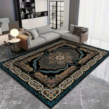 Alfombra de estilo bohemio grande con base antideslizante y material de terciopelo, adecuada para uso en interiores en hogares y oficinas, no se deshilacha durante la decoración del hogar. Esta alfombra moderna lavable a máquina es ideal para salones, do