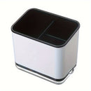 Organizador de Utensilios de Cocina Versátil con Bandeja de Goteo, Caja de Almacenamiento para Palillos y Cubiertos, Material PP Duradero, Accesorios de Cocina para el Hogar y Restaurante