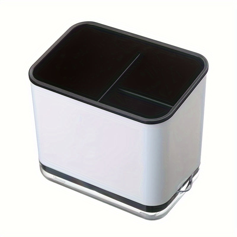 Organizador de Utensilios de Cocina Versátil con Bandeja de Goteo, Caja de Almacenamiento para Palillos y Cubiertos, Material PP Duradero, Accesorios de Cocina para el Hogar y Restaurante