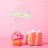 Estrella Feliz Cumpleaños Pastel Topper de Tortas Decoración Luz Led RF WB5