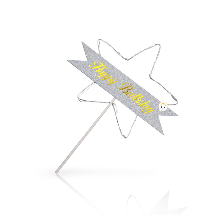 Estrella Feliz Cumpleaños Pastel Topper de Tortas Decoración Luz Led RF WB5