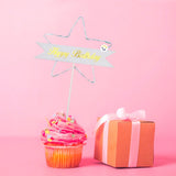 Estrella Feliz Cumpleaños Pastel Topper de Tortas Decoración Luz Led RF WB5