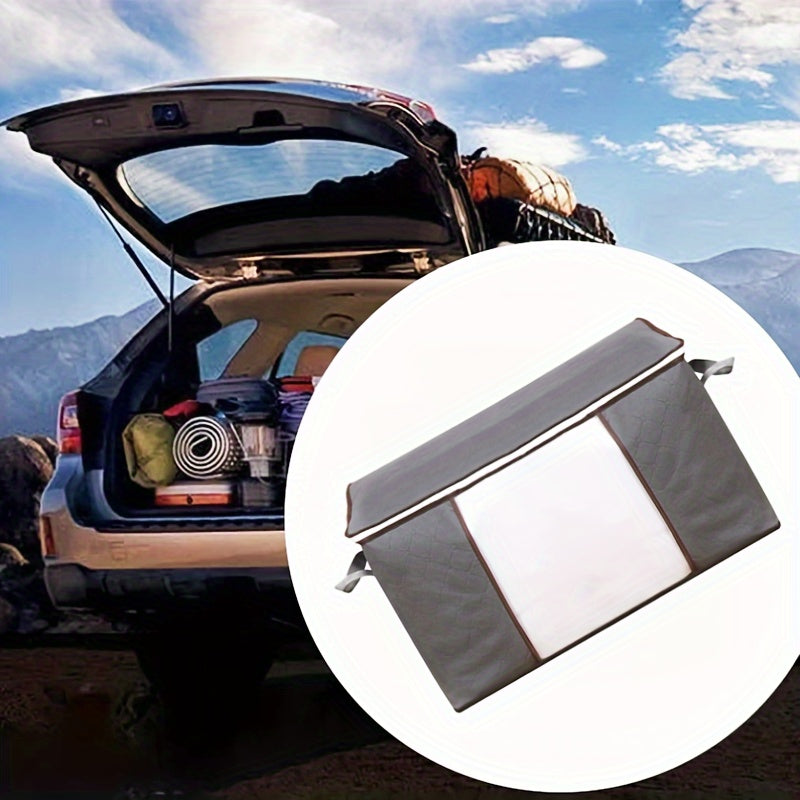1pc Bolsa De Almacenamiento De Ropa De Gran Capacidad Con Asa Reforzada, Cremallera Resistente, Para Edredones, Mantas, Ropa De Cama