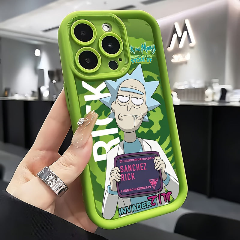 Estuche Divertido de Rick y Morty para iPhone 16, 15, 14, 13, 12, 11 Pro Max Mini XR XS X 7 8 Plus - Cubierta Trasera Suave TPU Antigolpes