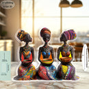 2D Plano, 1 Pieza, Adorno Acrílico de Mujeres Africanas, Elegante Dama Tribal Africana con Tazón Colorido, Hermosa Decoración para el Hogar, Arte de Artesanía Única, Regalo Perfecto para Amantes del Arte Africano