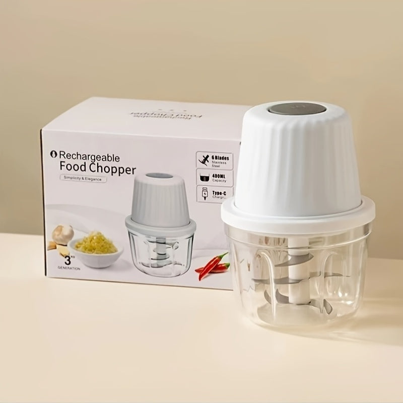 Prensa de ajo y picadora de cocina mini, picadora de ajo eléctrica, trituradora recargable por USB.