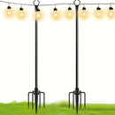 2 Piezas de Postes para Lámparas Exteriores - Construcción Metálica Resistente con Acabado Elegante, Sin Necesidad de Cableado - Para Jardín, Patio, Bodas, Fiestas, Decoraciones Navideñas - Iluminación Moderna de Paisaje, Luz Decorativa, Exhibición de Bo