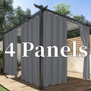 Cortina para patio exterior con 4 paneles, diseño con grommet, protección UV, antióxido, protección solar y privacidad