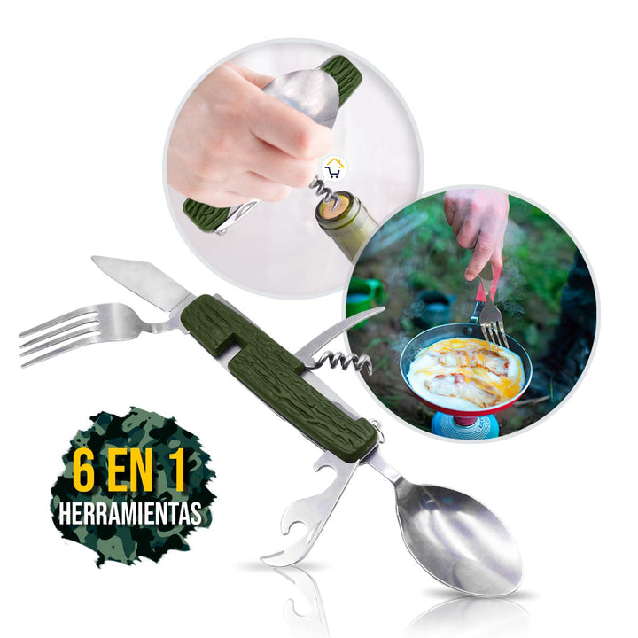 Navaja Multiusos Scouts 6 en 1 Cuchara Tenedor Sacacorchos MJ450