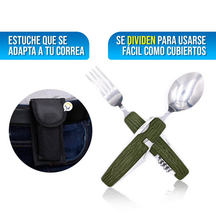 Navaja Multiusos Scouts 6 en 1 Cuchara Tenedor Sacacorchos MJ450