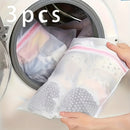 Juego de 3 bolsas para lavandería, bolsa de malla gruesa, bolsa protectora para lavado, bolsa de poliéster con cierre, ideal para ropa, viajes, camisas, brasieres, calcetines, medias, ropa interior, protección en lavadora