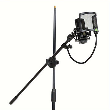 Filtro de pop de micrófono, protector de viento de micrófono flexible con malla metálica, pantalla de pop de micrófono adecuada para Blue Yeti y cualquier otro micrófono, grabación de estudio