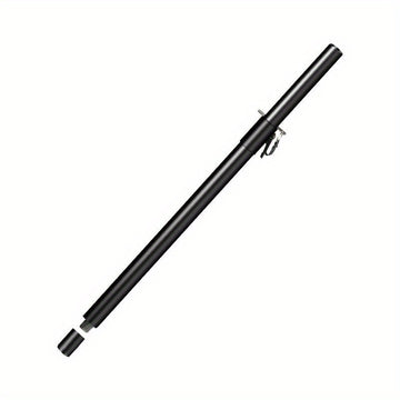 Poste de Altavoz Metálico Ajustable en Altura con Varilla Roscada M20 y Conector Jack de 35mm - Extensores Negros Resistentes para Subwoofers, Montaje Fácil para Sonido En Vivo y Actuaciones Escénicas