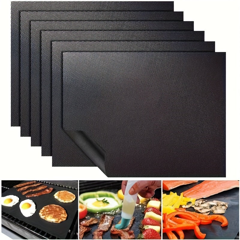 1pc Alfombrilla para Parrilla BBQ de Alta Resistencia Antiadherente - Reutilizable, Almohadilla de Cocina de Teflón Resistente a Altas Temperaturas para Asar al Aire Libre