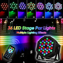 Luz escénica LED RGB YIIXUYO con 36 LED, control remoto y DMX, activación por sonido, modo automático, para bodas, cumpleaños, Navidad, shows musicales y fiestas, luz par LED brillante con cambio de color y efecto estroboscópico