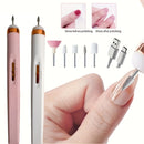 Fregadero eléctrico para uñas, kit de manicura portátil mini con 2 velocidades, cargador USB, incluye 5 piezas de acero para uñas, adecuado para uso en salones de belleza en casa.