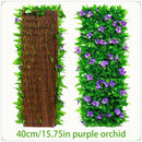 Juego de Pantalla Decorativa para Patio Cuatro Estaciones - Incluye 20 Ataduras para Fijación Segura, Expandible y Sin Mantenimiento | Hiedra Artificial Anti-Moho e Insectos + Orquídea Falsa en PVC Resistente a los Rayos UV | 40cm*200cm | Ideal para Pati