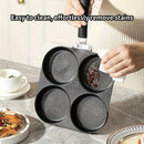 1 Sartén de hierro fundido antiadherente para tortilla, panqueques y hamburguesas, apta para estufas de gas y eléctricas, diseño de múltiples quemadores, herramienta ideal para el desayuno en la cocina, olla de cocina moderna y elegante.