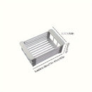 Rejilla para Secar Platos de Acero Inoxidable Expansible sobre el Fregadero, Cesta de Escorrentía Multifuncional Ajustable para Frutas y Verduras, Organizador Plegable para Lavado y Almacenamiento con Acabado Pulido, Estante para Secar Platos