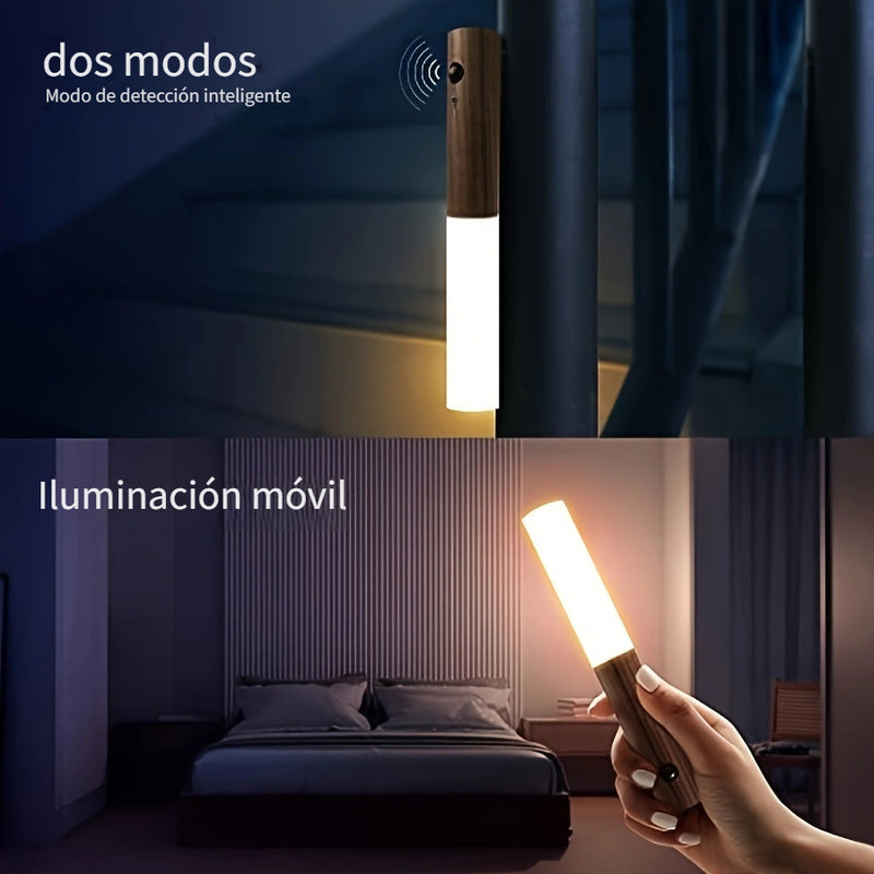 Luz nocturna inteligente de inducción del cuerpo humano de 1 pieza, luz de pared LED recargable para gabinete de pasillo, luz de inducción de pared para inodoro doméstico, alimentada por USB
