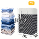 1pc Cesto de Ropa 75L Grande con Asas Extensibles, Cubierta de Tela, Cesto Plegable Alto para Ropa Sucia, Organizador de Lavandería, Bolsa de Almacenamiento para Juguetes, Accesorios para Dormitorio, Baño, Hogar y Familia, Accesorios para Lavandería, Col