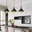3 piezas de luces de techo industriales retro negras de hierro, modernas, con montaje semienterrado, sombra de metal, cableado duro, para dormitorio, sala de estar, decoración del hogar, isla de cocina, comedor, bar, hotel - No incluye bombilla, juego de