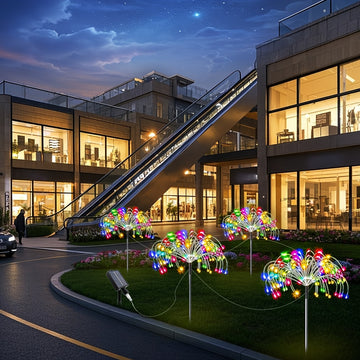 5pcs/4pcs luces solares de fuegos artificiales comerciales, 8 modos, luces navideñas para exteriores IP44, regalos perfectos para Halloween: jardines, centros comerciales, cafés, bailes y decoraciones de bodas festivas, luz solar para césped