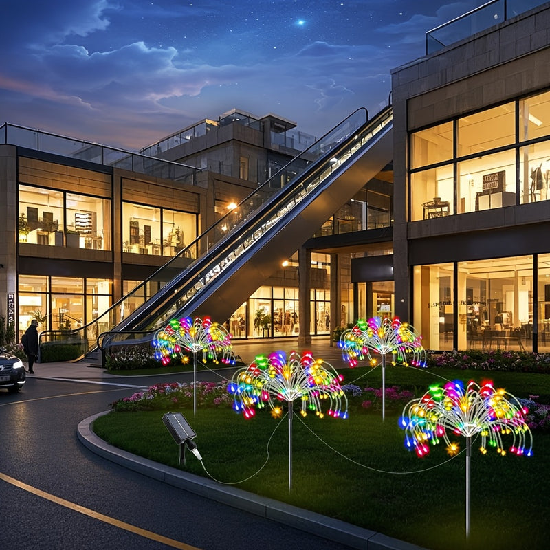 5pcs/4pcs luces solares de fuegos artificiales comerciales, 8 modos, luces navideñas para exteriores IP44, regalos perfectos para Halloween: jardines, centros comerciales, cafés, bailes y decoraciones de bodas festivas, luz solar para césped