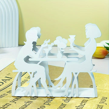 1 Unidad, Servilletero De Hierro Con Carácter Oscuro Y Blanco, Mesa, Restaurante, Cafetería, Hotel, Oficina, Baño, Fiesta, Boda, Servilletero, Decoración Del Hogar