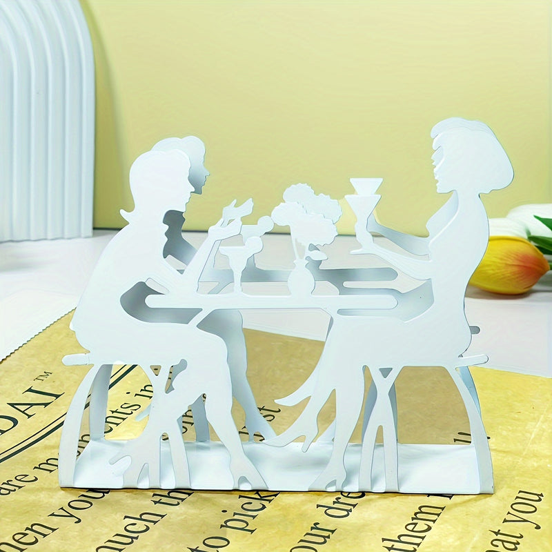 1 Unidad, Servilletero De Hierro Con Carácter Oscuro Y Blanco, Mesa, Restaurante, Cafetería, Hotel, Oficina, Baño, Fiesta, Boda, Servilletero, Decoración Del Hogar