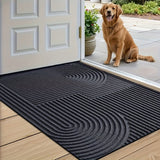 1 alfombra moderna geométrica para entrada - Rayada, antideslizante, liviana, lavable en lavadora, fibra de poliéster, ideal para decoración del hogar, patio y regalos navideños, alfombra para exterior, diseño moderno