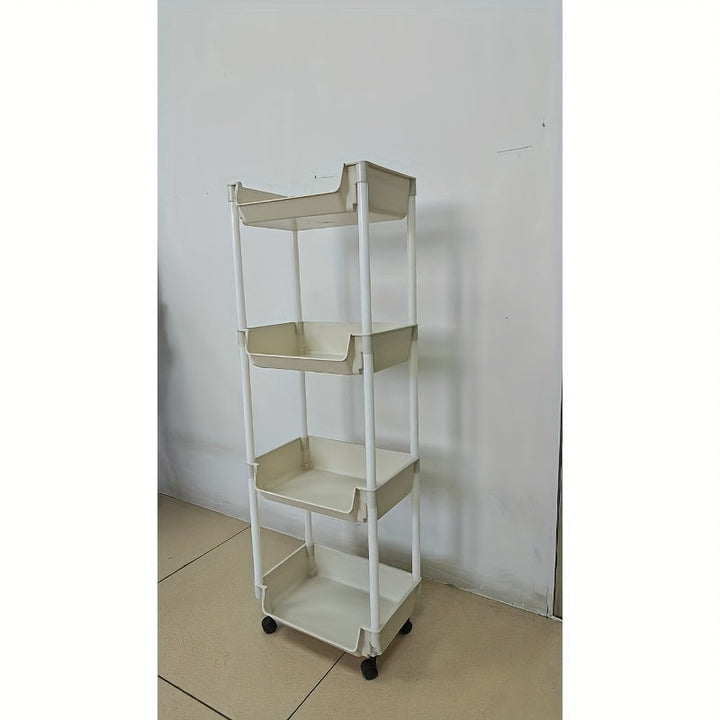 1pc Estantería de Libros de Pie para Uso Doméstico Simple con Ruedas, Armario de Almacenamiento Multinivel con Costura Estrecha, Estante de Pared para Libros Pequeño