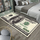 Alfombra de Diseño Creativo de Billete de $100 Antideslizante - Perfecta para Dormitorio, Cocina, Lavandería y Decoración de Pasillo | Alfombra de Poliéster Lavable a Máquina con Base Antideslizante | Ideal para Halloween, Navidad, Pascua, Acción de Grac