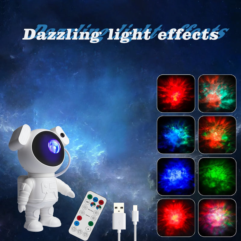 1 pieza de YETHKE Astronauta para proyector de estrellas de la galaxia con nebulosa, temporizador y control remoto - Espectáculo de luz RGB alimentado por USB para dormitorio, techo, fiestas - Regalo ideal para adultos, iluminación de fiestas, tema cósmi