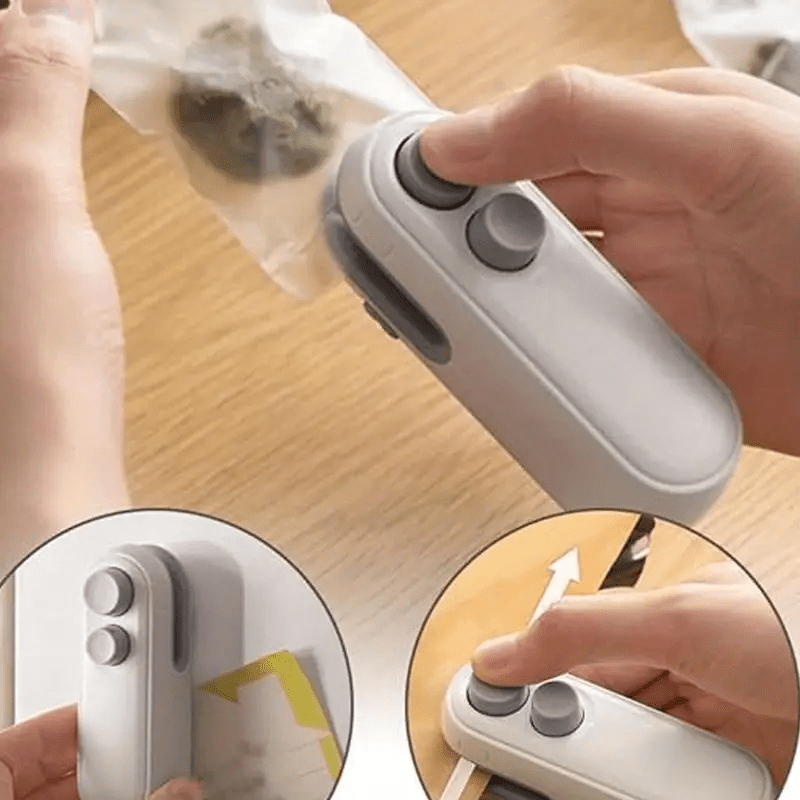 Máquina Selladora de Aperitivos Portátil, Sellador Manual para Bolsas de Plástico, Carga USB, Batería de Litio Recargable de 150mAh, Equipo Pequeño para Servicio de Alimentos en Cocina y Catering. Adecuado para uso en 7 escenarios importantes, escuela, c