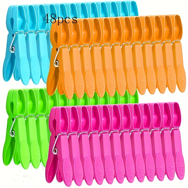 48 piezas de pinzas para ropa coloridas, clips resistentes con clavos y dientes pequeños, para secado al aire, cuerdas o empaque de alimentos, artesanías y manualidades