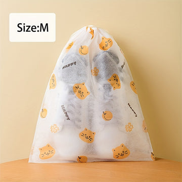 10 piezas de bolsas de almacenamiento de zapatos HEART LEAF - Pruebas de polvo, pruebas de polilla y organizador de tejido no tejido para zapatos pequeños y grandes, transparentes con cierre de cordón, mantienen tu gabinete de zapatos organizado y elegan