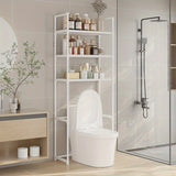 Estantería de Baño de Plástico Blanco, 2/3 Niveles, Fácil de Montar, Instalación en el Suelo, Adecuada para Varios Tipos de Habitaciones, Soporte de Tubo Metálico Duradero, Diámetro de 12-16mm