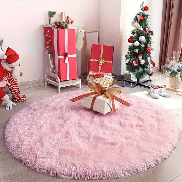 1 alfombra mullida rosa de la serie PV, alfombra esponjosa para sala, alfombra suave y cómoda para habitación, fácil de organizar en balcón, decoración para sala de estar, decoración para el hogar