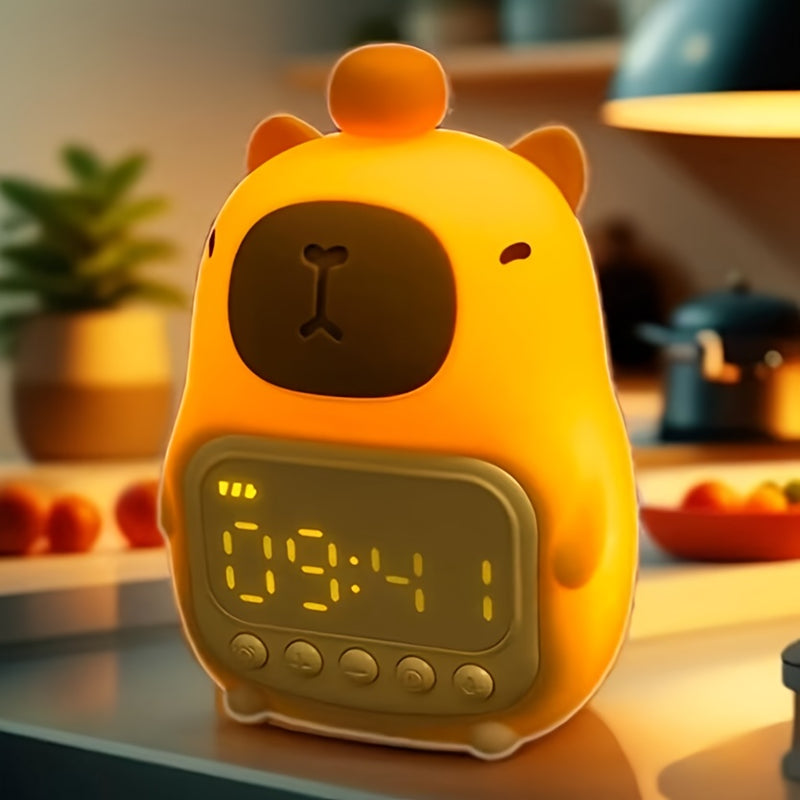 Reloj Despertador LED de Delfín Lindo de 1 Pieza con Luz Nocturna, Pantalla Dual 12/24H, Función de Repetición, Recargable por USB - Perfecto para Decoración de Dormitorio y Regalos