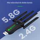 Adaptador inalámbrico BT 2 en 1 vszapower, WiFi dual frecuencia 1300M, alimentado por USB, plug & play, internet de alta velocidad, sin necesidad de controladores, compatible con BT y WiFi, control por aplicación, voltaje de operación ≤36V, sin batería r