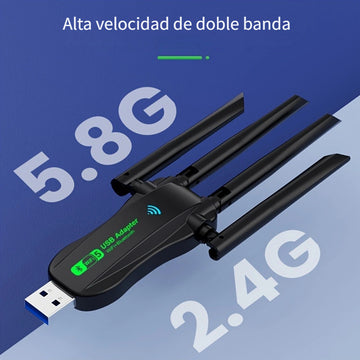 Adaptador inalámbrico BT 2 en 1 vszapower, WiFi dual frecuencia 1300M, alimentado por USB, plug & play, internet de alta velocidad, sin necesidad de controladores, compatible con BT y WiFi, control por aplicación, voltaje de operación ≤36V, sin batería r