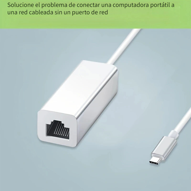 Adaptador De Red LAN Ethernet RJ45 A USB C De 10/100Mbps Compatible Con OS WIN, Para MacBook Pro/Air, IPad Pro, Dell XPS, Surface Laptop Y Mac Con USB C.