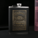 1 pieza de petaca cuadrada de 8 oz en cuero sintético - Petaca de acero inoxidable con grabado original de Tennessee, regalo novedoso perfecto para padrino de boda o familia, petaca portátil para licores