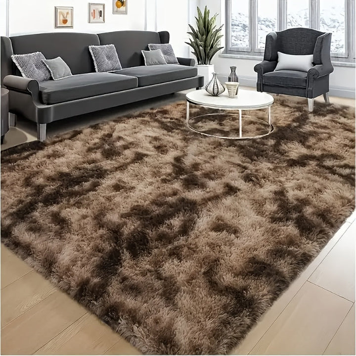 1pc Alfombra de Área Rectangular de Peluche - Suave y Esponjosa 100% Poliéster, Antideslizante Lavable a Mano Gris Claro Diseño Neutro para Sala de Estar, Dormitorio, Oficina - Decoración Duradera Fácil de Limpiar para el Hogar, Decoración de Suelos de O