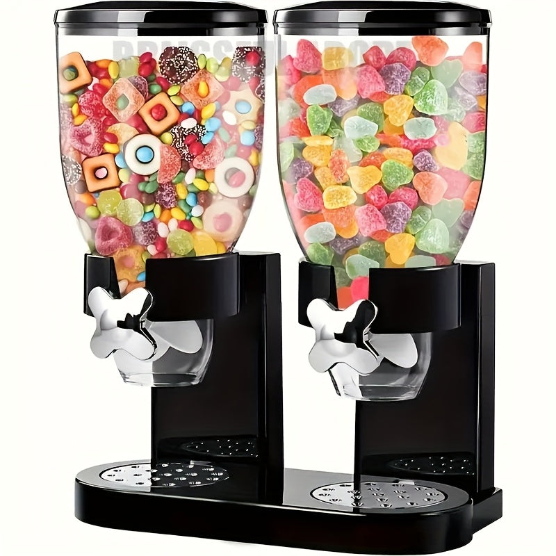 Juego de dispensador de alimentos de doble propósito Faridabio - Contenedores de almacenamiento a prueba de fugas para avena, nueces, snacks y cereales - Material ABS duradero, organizadores de cocina blancos o negros con múltiples compartimentos