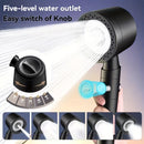 1pc Cabezal de ducha de mano con presión y 5 modos de flujo de agua ajustables, equipado con filtración, boquilla de ducha para baño, cabezal de ducha, accesorios de baño, disfrutando de una experiencia de baño lujosa, regalo de San Valentín