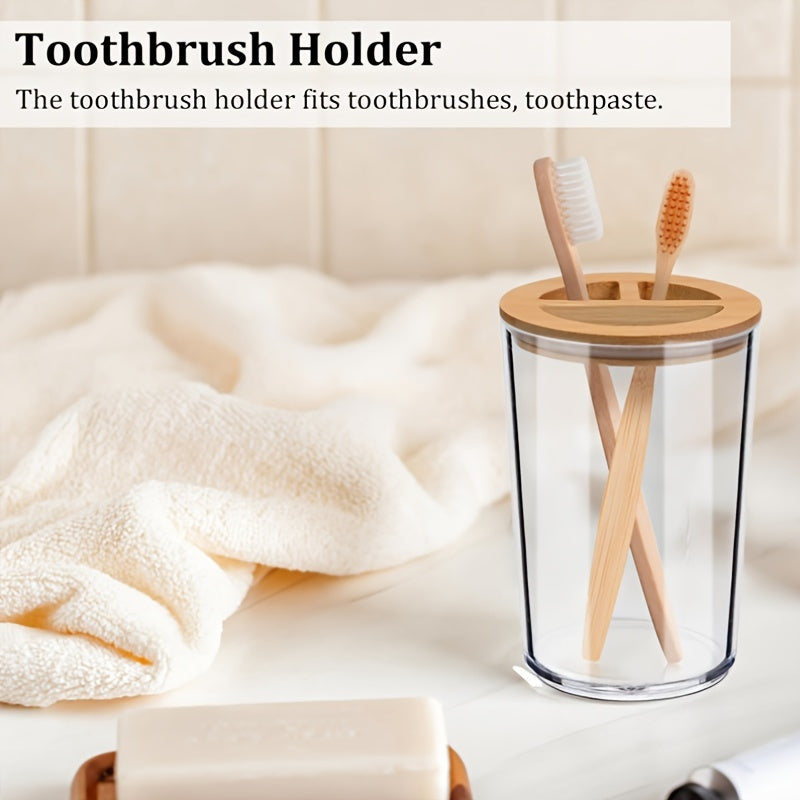 4 piezas de accesorios para baño: dispensador de jabón, frascos para hisopos, portacepillos, caja de almacenamiento decorativa estilo boho, decoración estética para baño, hogar, cocina y dormitorio