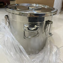 Contenedor de acero inoxidable para alimentos LEOZ de 10.89 kg y 19.96 kg, con marcas de medición y tapa abatible - Libre de BPA, multiusos para granos, arroz, alimento para mascotas, ideal para organizar la despensa de cocina